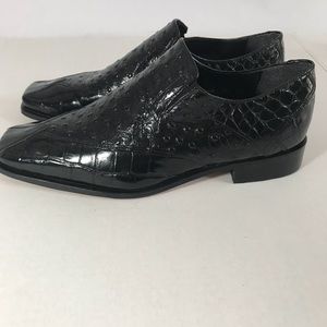 STACY ADAMS Embossed Leather Croc Slip-On